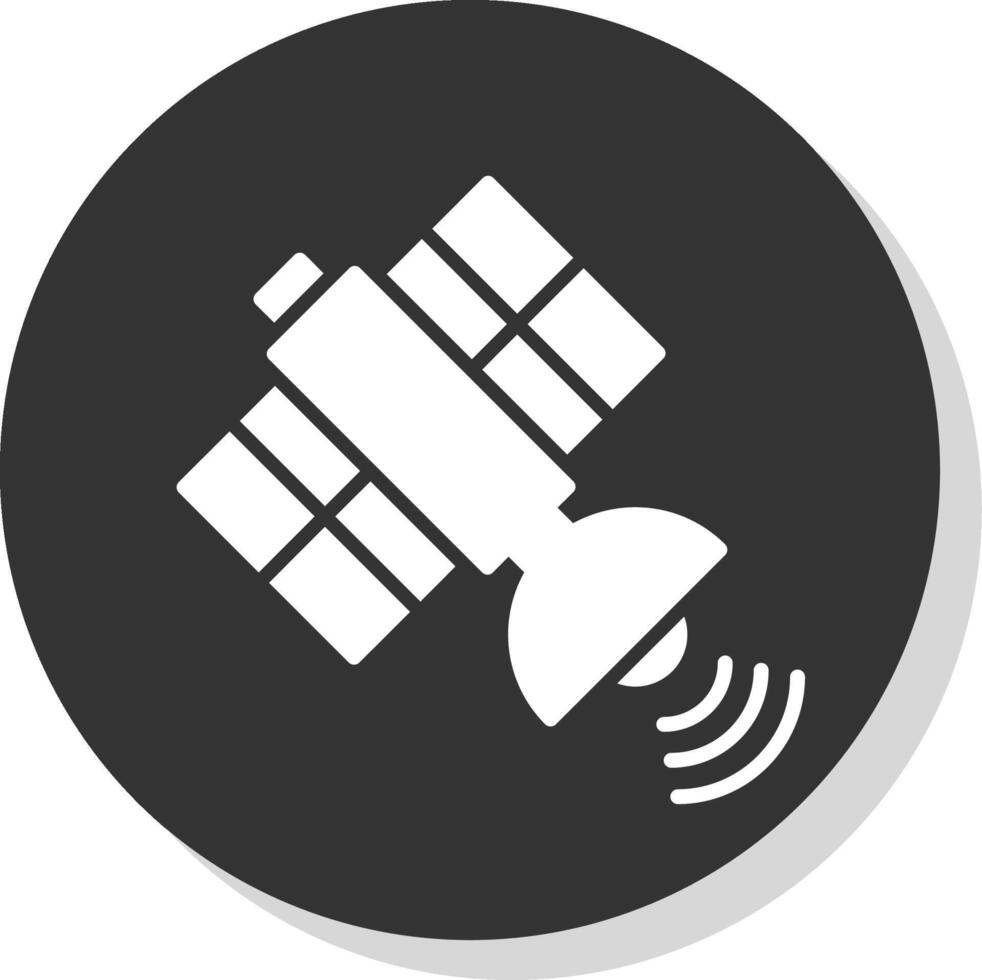 Satellite Glyph Shadow Circle Icon Design vector