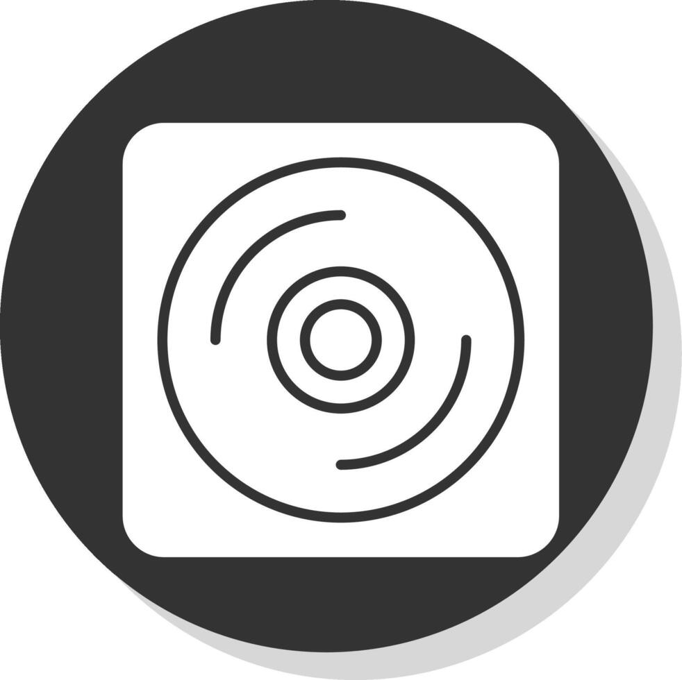 Vinyl Disc Glyph Shadow Circle Icon Design vector