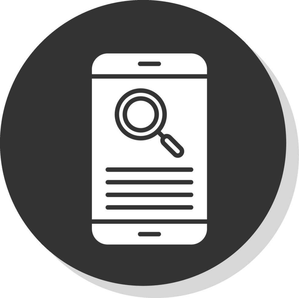 Smartphone Glyph Shadow Circle Icon Design vector