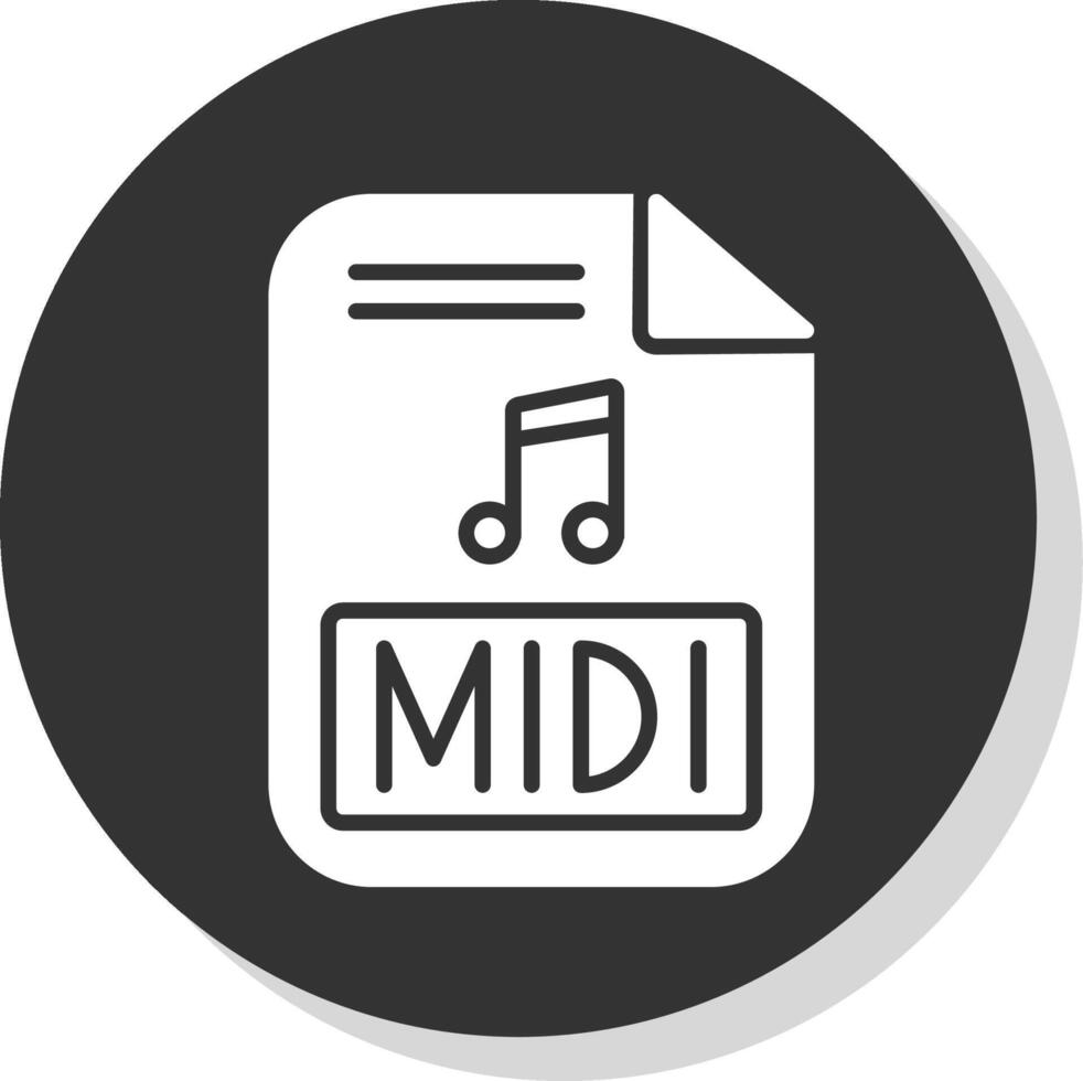 Midi Glyph Shadow Circle Icon Design vector