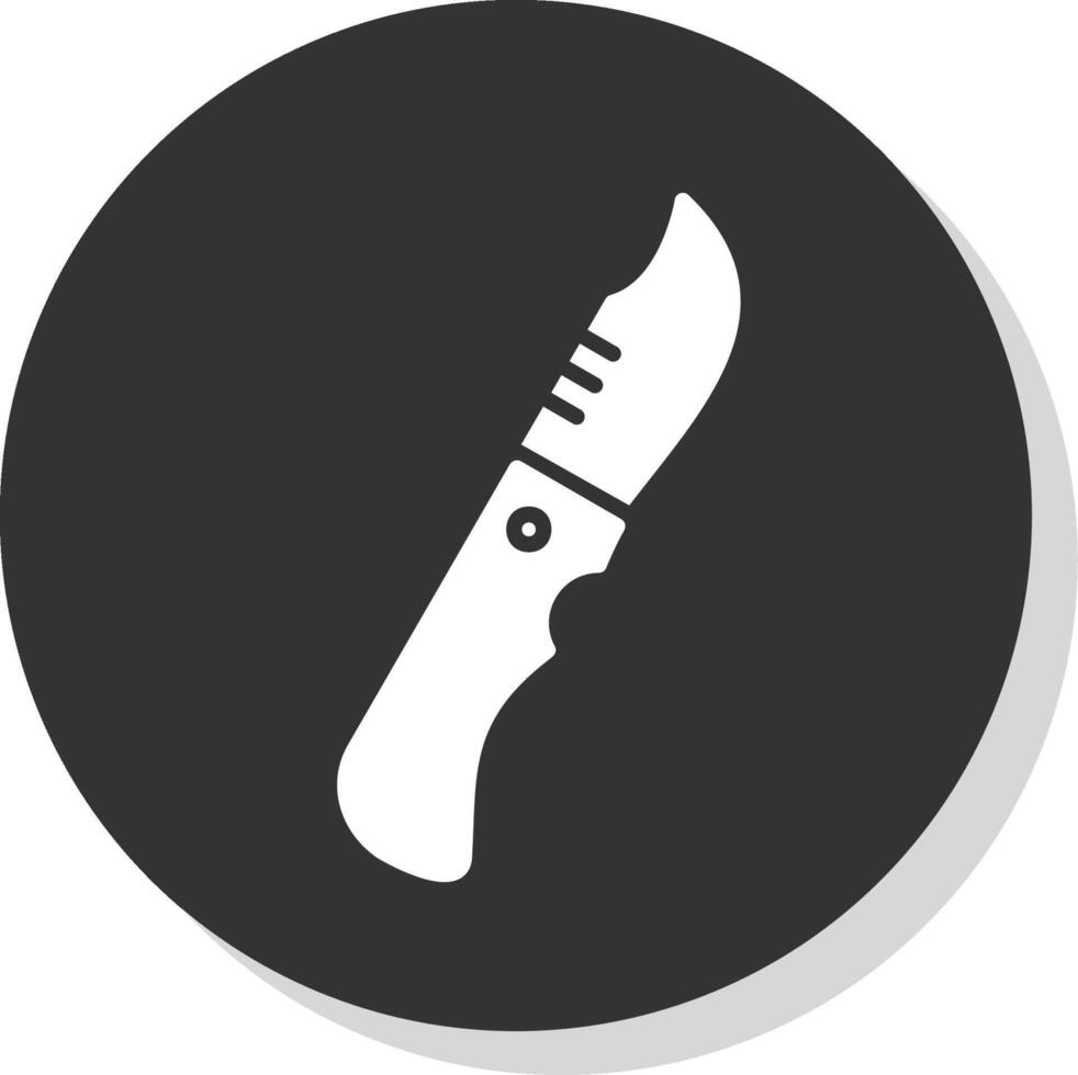 Knife Glyph Shadow Circle Icon Design vector