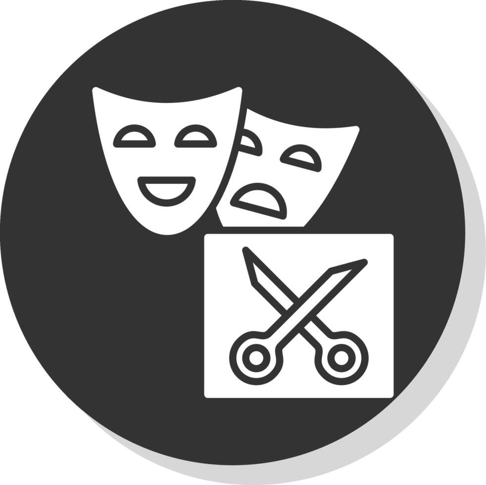 Drama Glyph Shadow Circle Icon Design vector