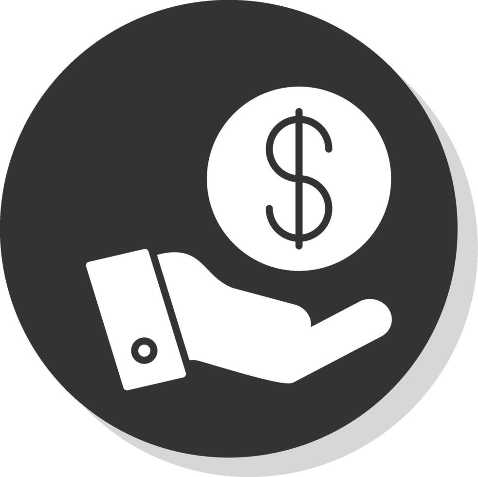 Hand Glyph Shadow Circle Icon Design vector
