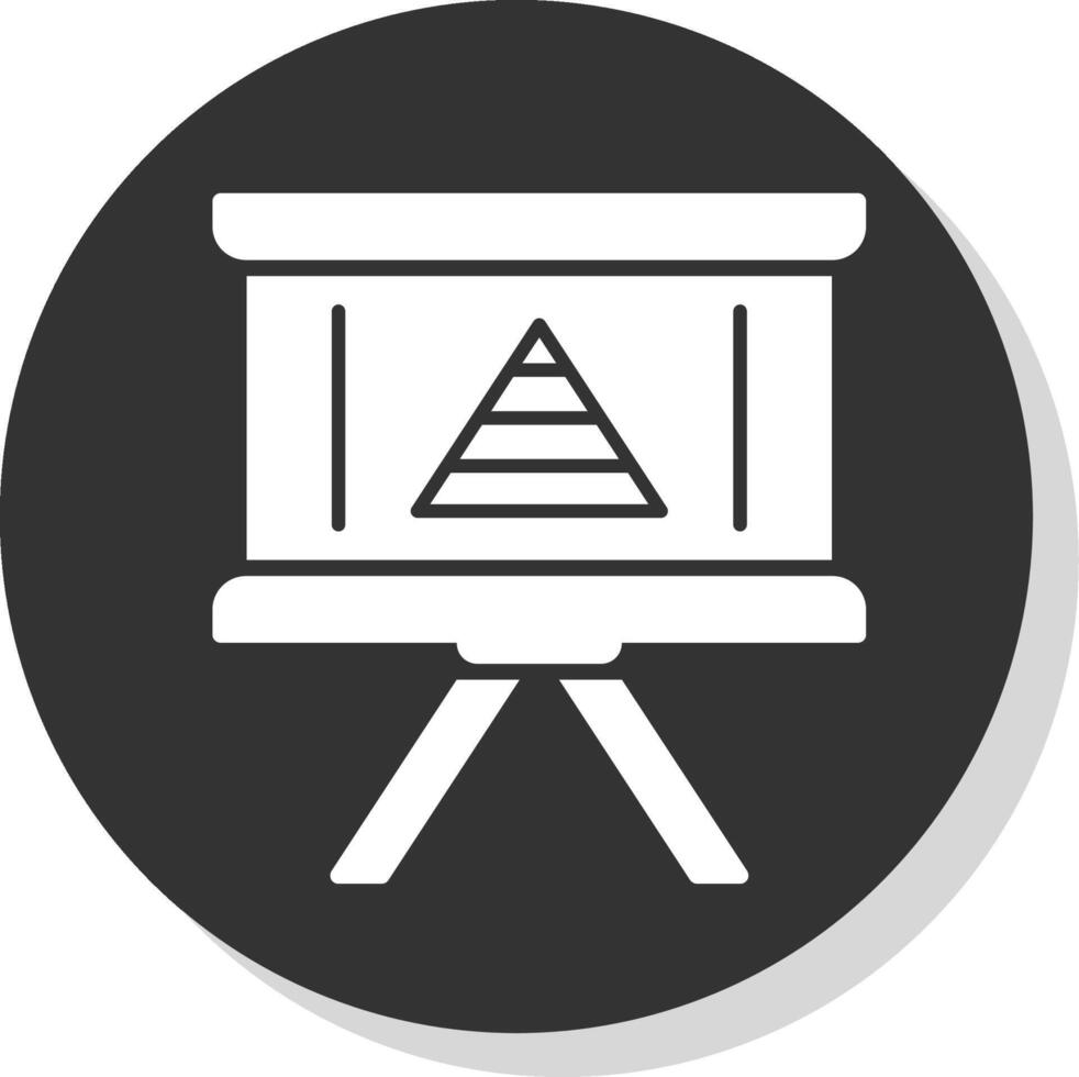 Pyramid Chart Glyph Shadow Circle Icon Design vector