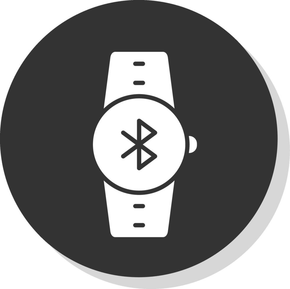 Bluetooth Glyph Shadow Circle Icon Design vector