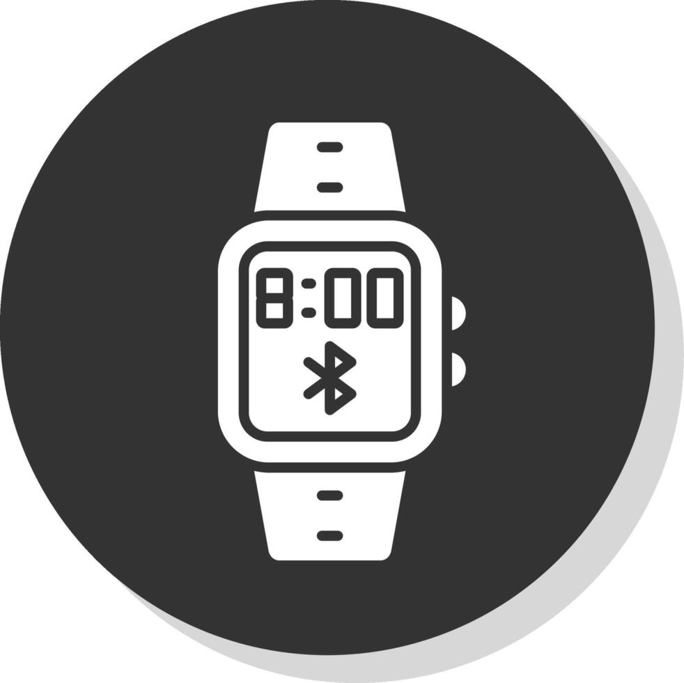 Bluetooth Glyph Shadow Circle Icon Design vector