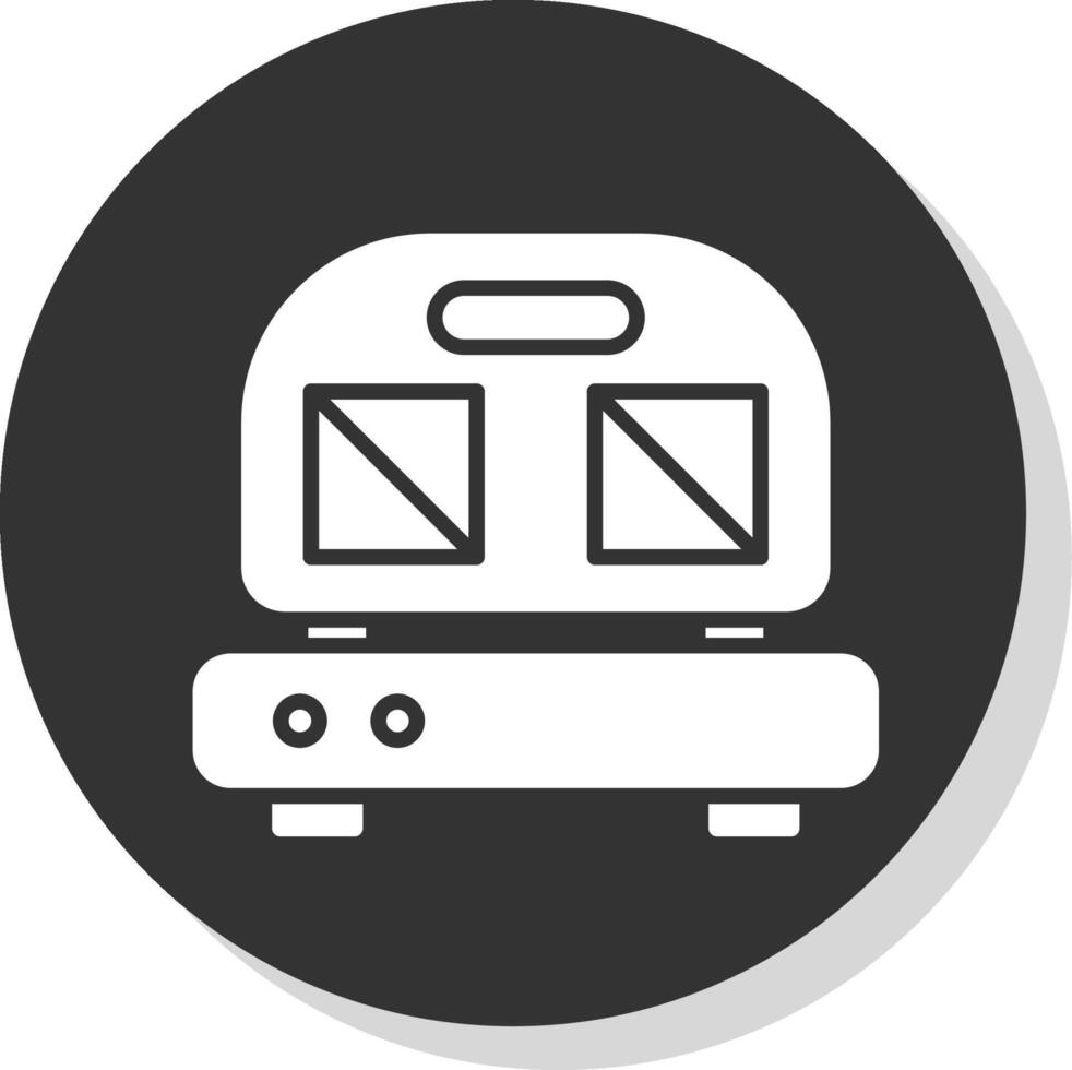 Sandwich Press Glyph Shadow Circle Icon Design vector