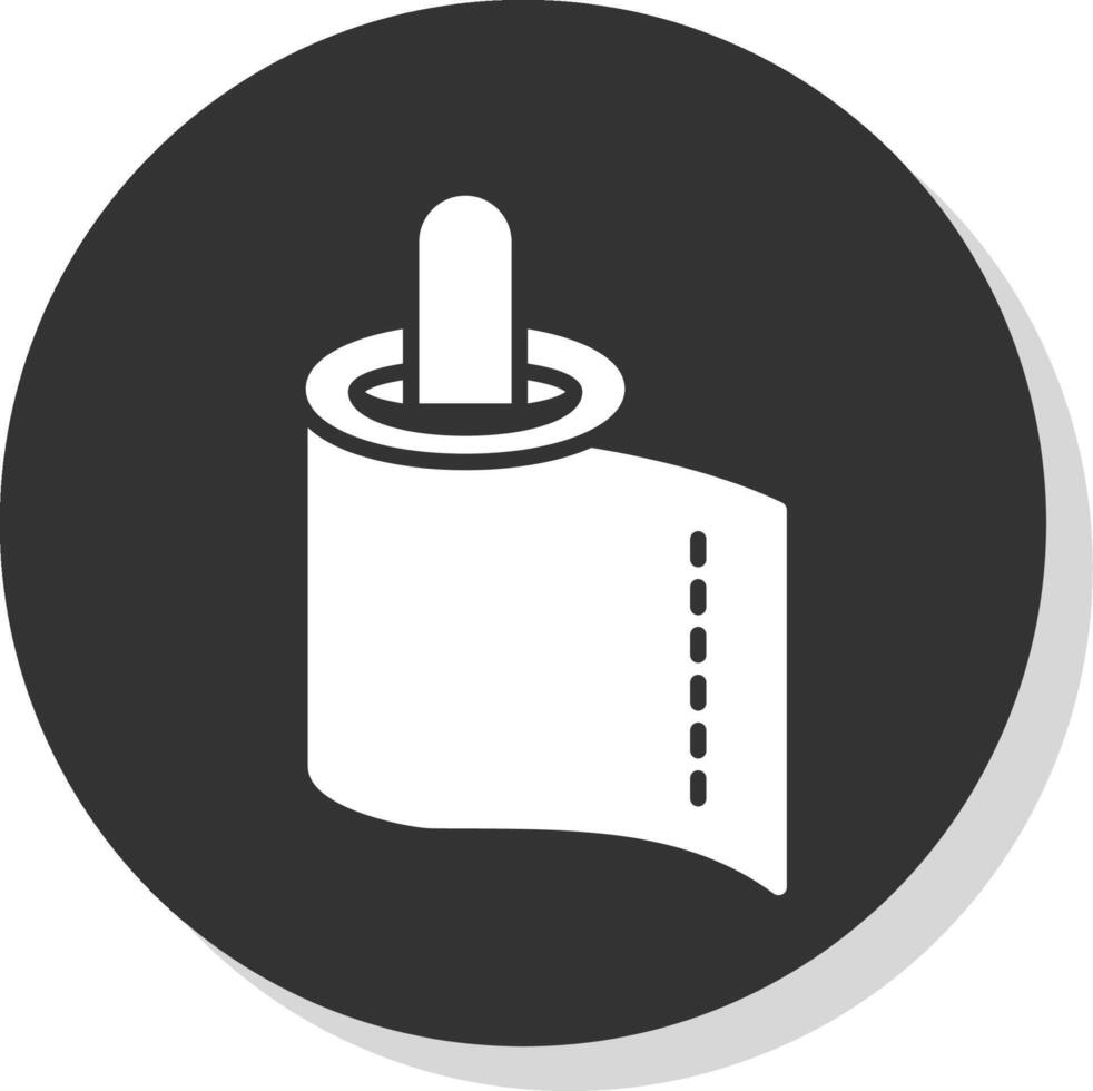 Paper Towel Glyph Shadow Circle Icon Design vector