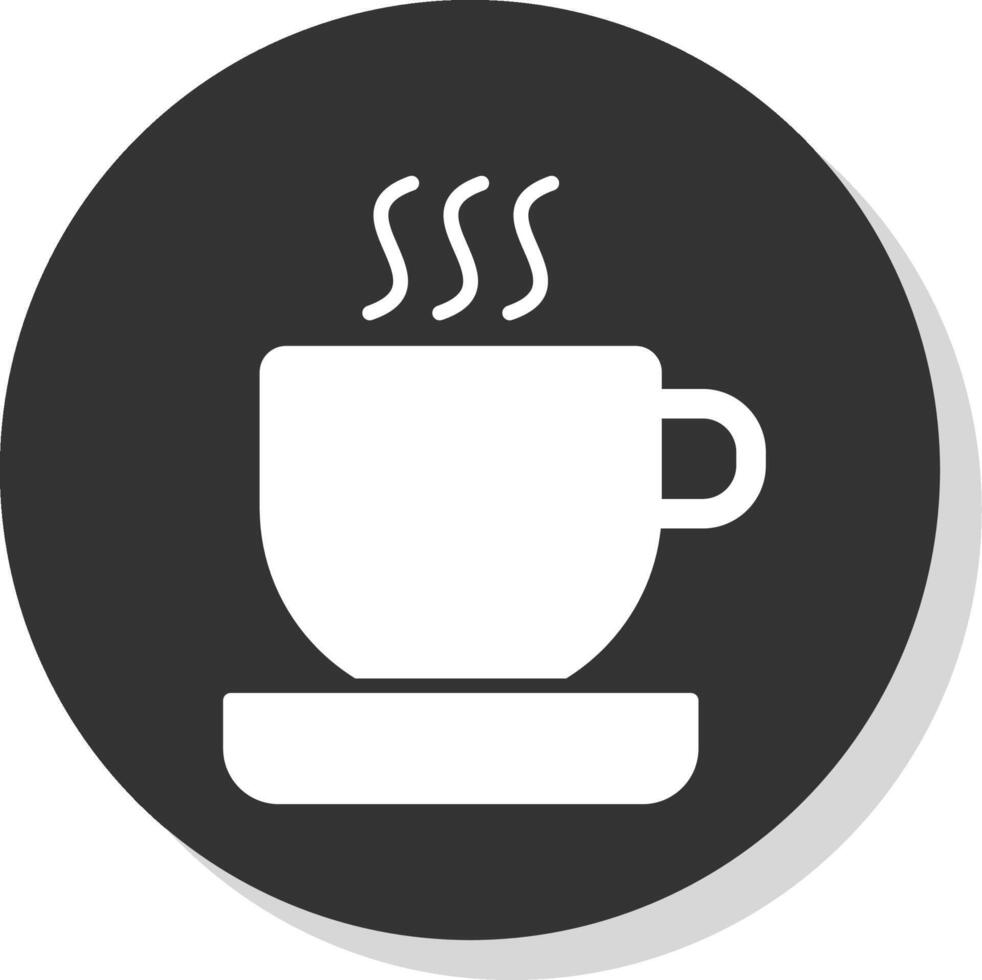 Cup Glyph Shadow Circle Icon Design vector