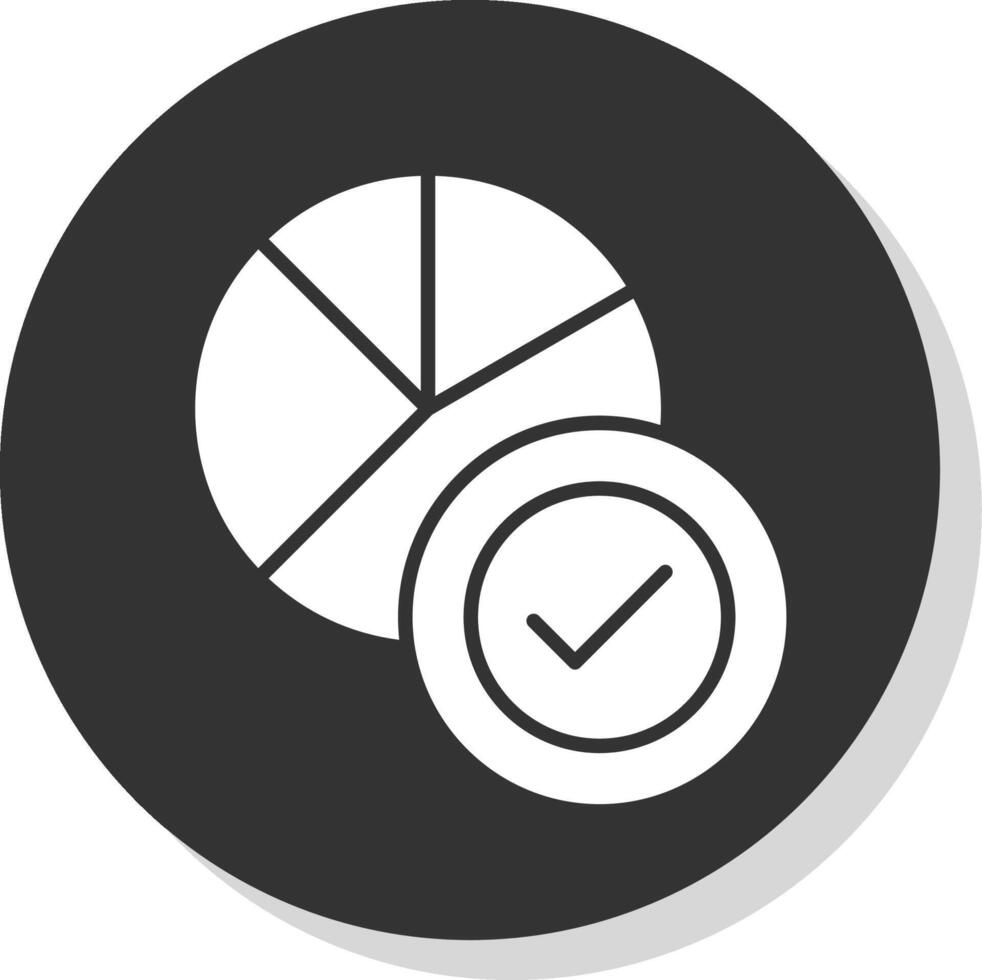 Pie Chart Glyph Shadow Circle Icon Design vector