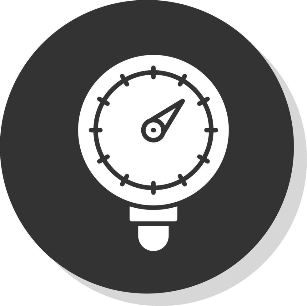 Pressure Gauge Glyph Shadow Circle Icon Design vector