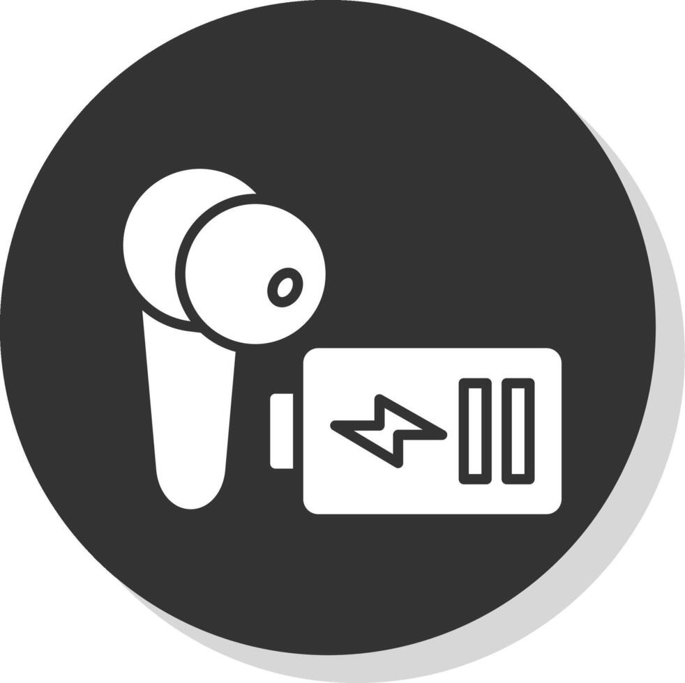 Earbud Glyph Shadow Circle Icon Design vector