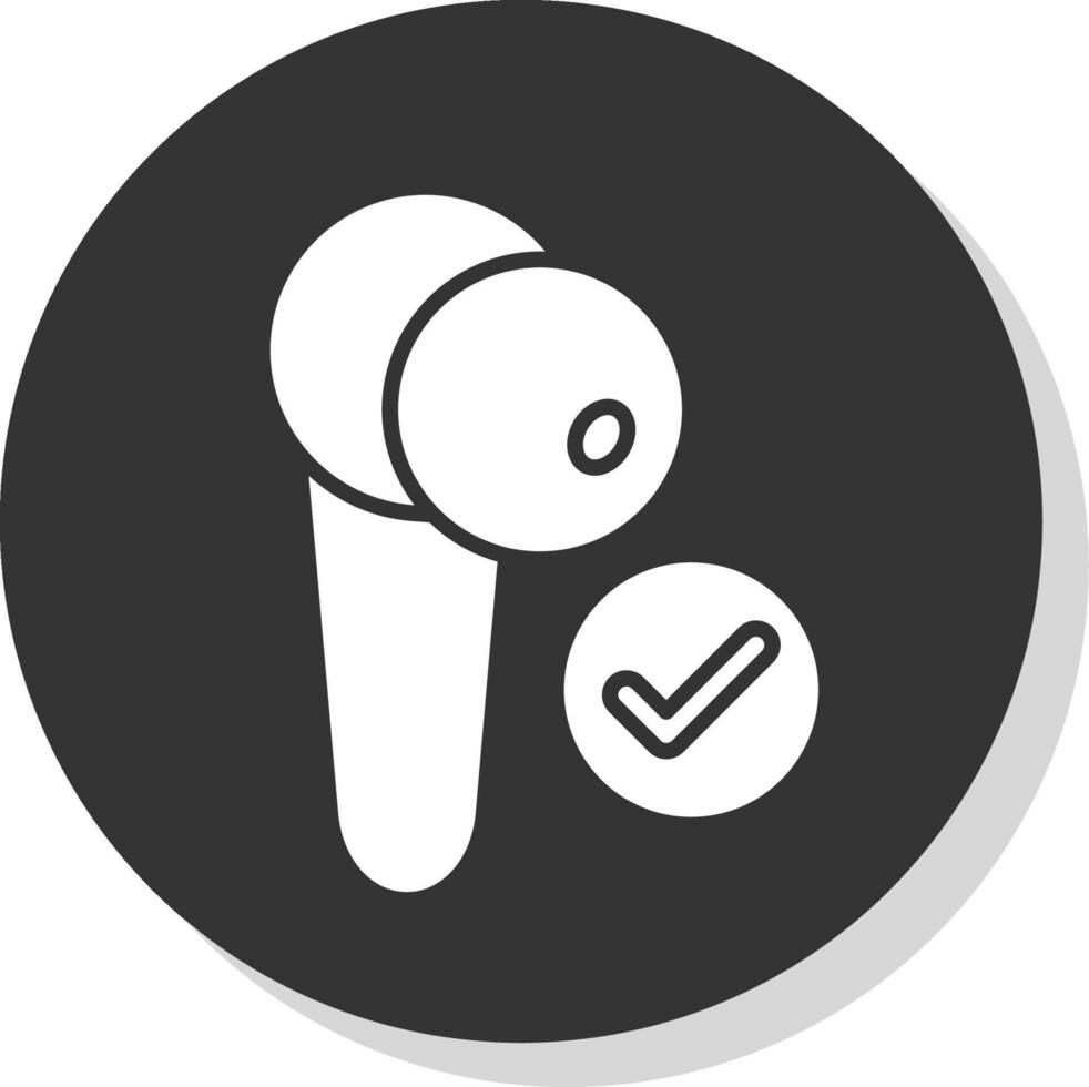 Earbud Glyph Shadow Circle Icon Design vector