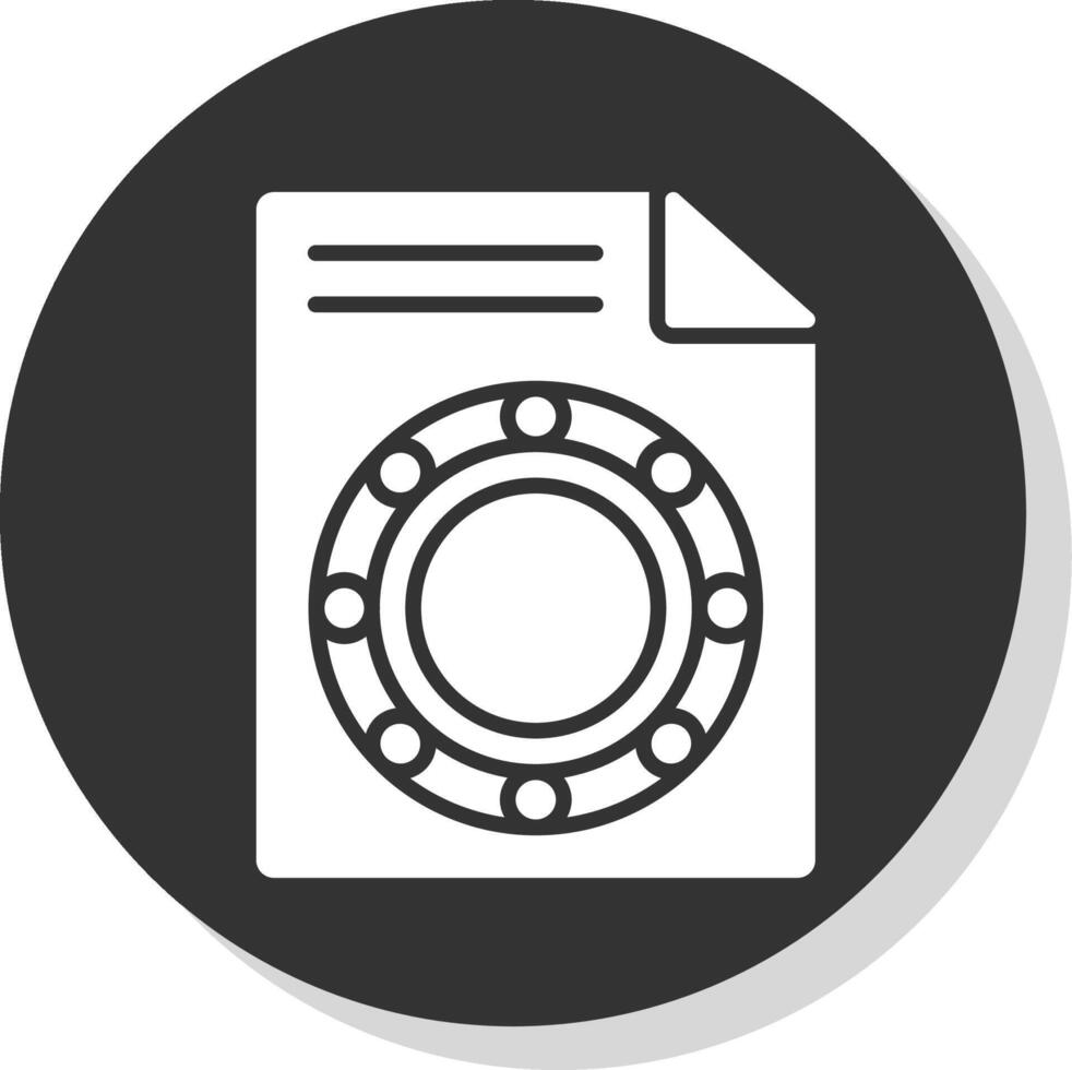 Ball Bearing Glyph Shadow Circle Icon Design vector