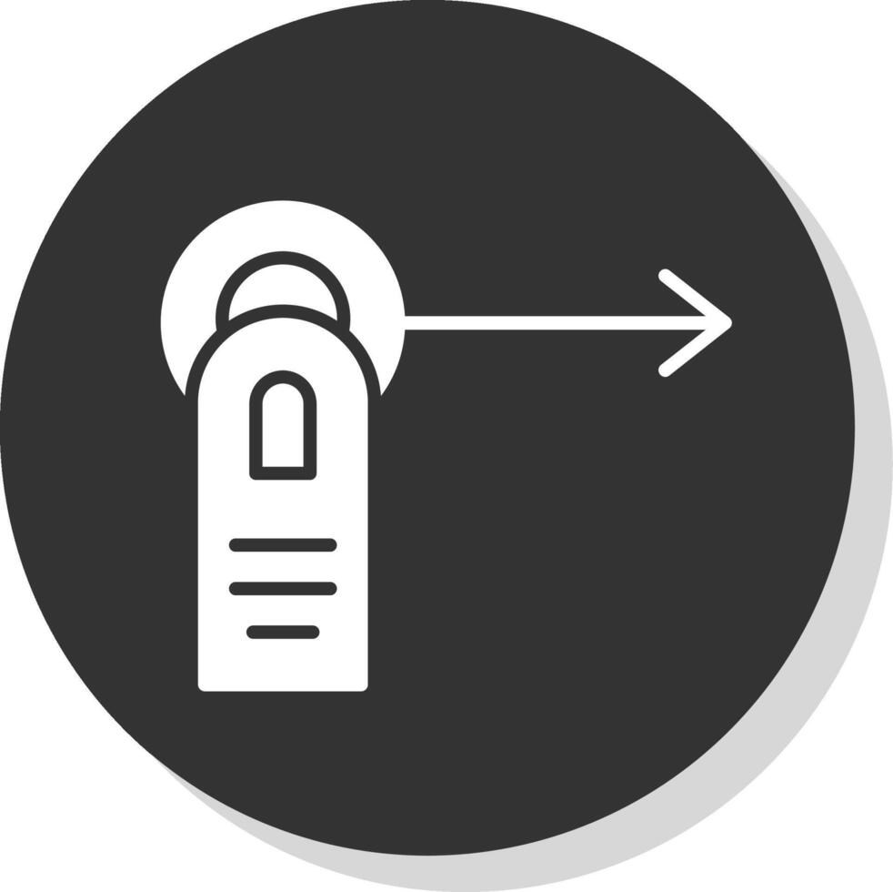 Tap Drag Glyph Shadow Circle Icon Design vector