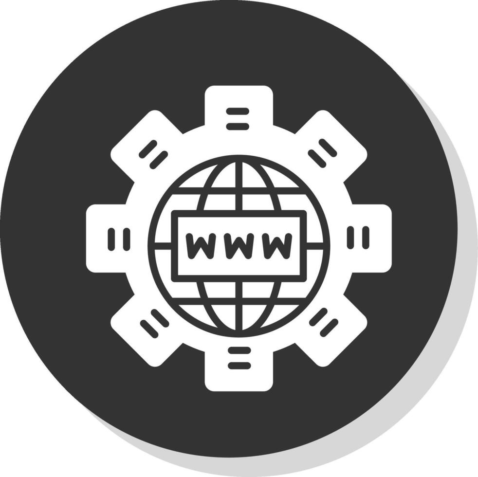 Internet Glyph Shadow Circle Icon Design vector