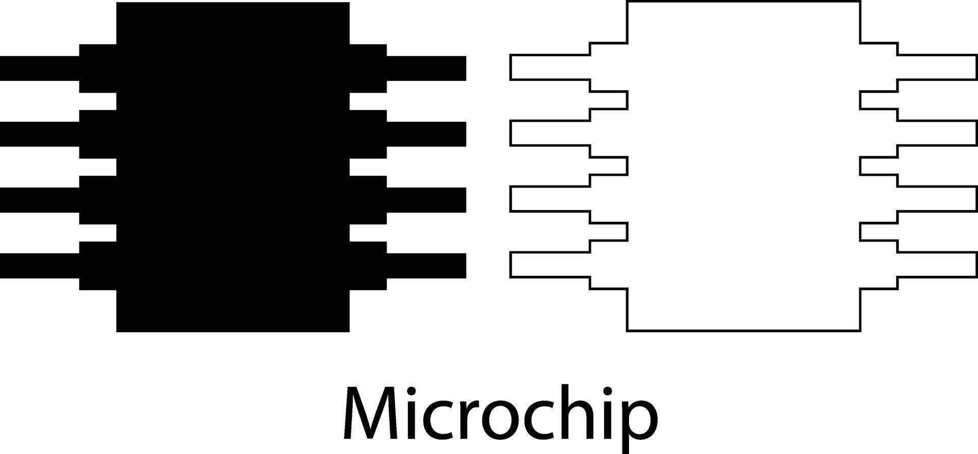 Microchip on white board vector