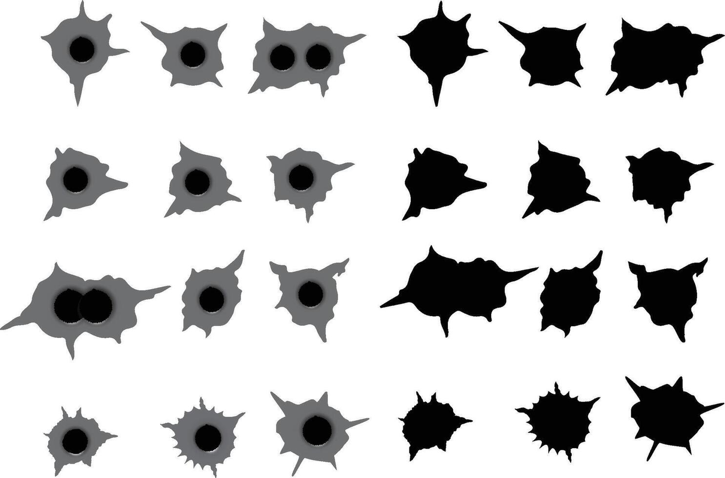 Set of Bullet holes vector