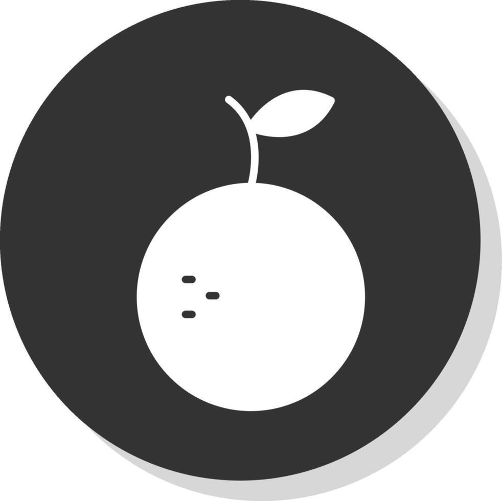 Orange Glyph Shadow Circle Icon Design vector