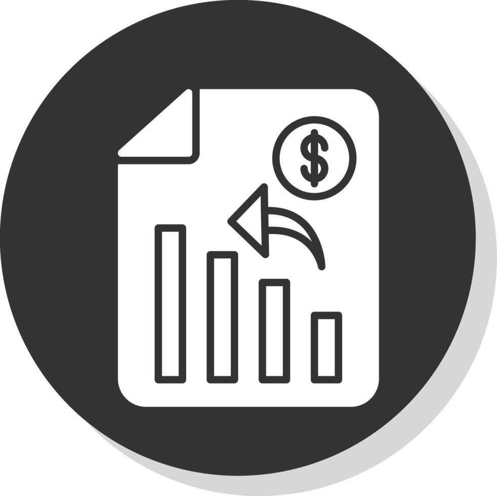 Analytics Glyph Shadow Circle Icon Design vector