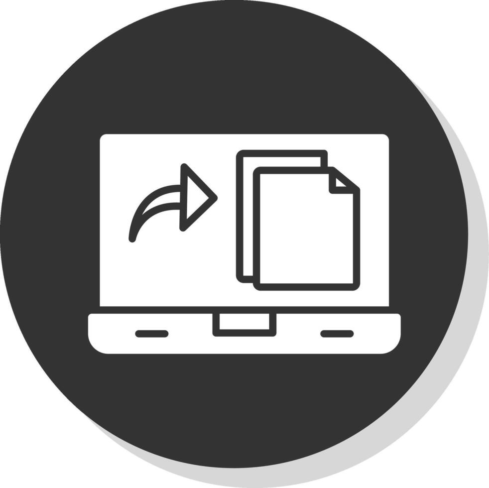 File Glyph Shadow Circle Icon Design vector