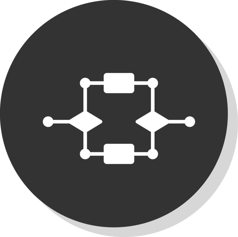 algoritmo glifo sombra circulo icono diseño vector