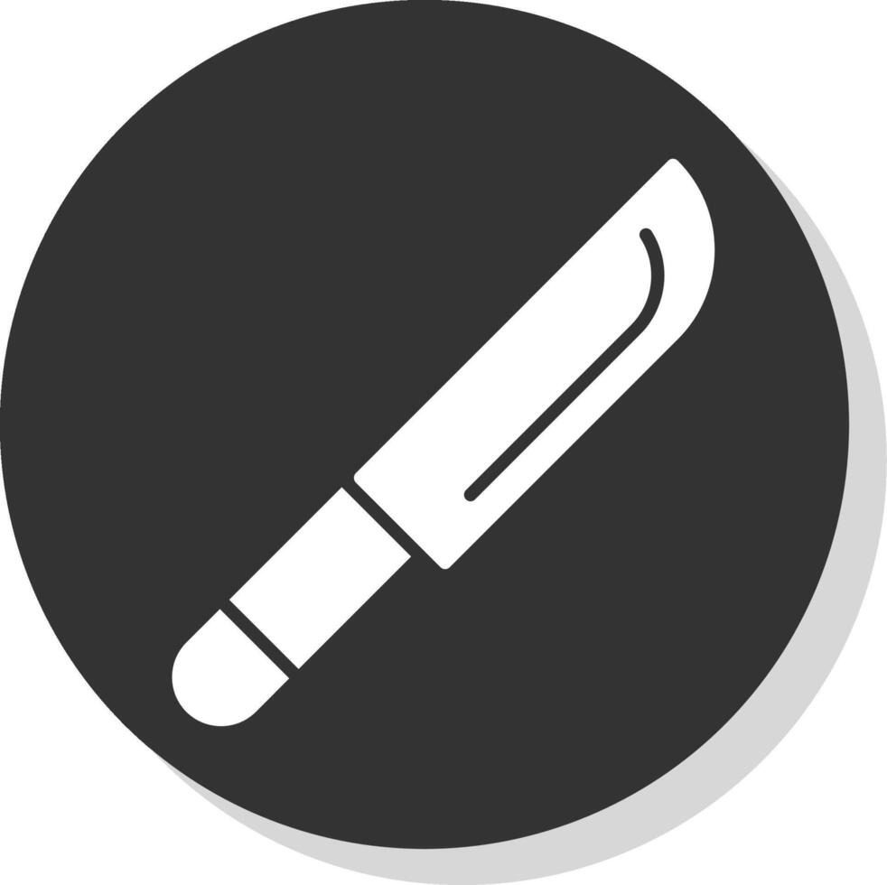 cuchillo glifo sombra circulo icono diseño vector