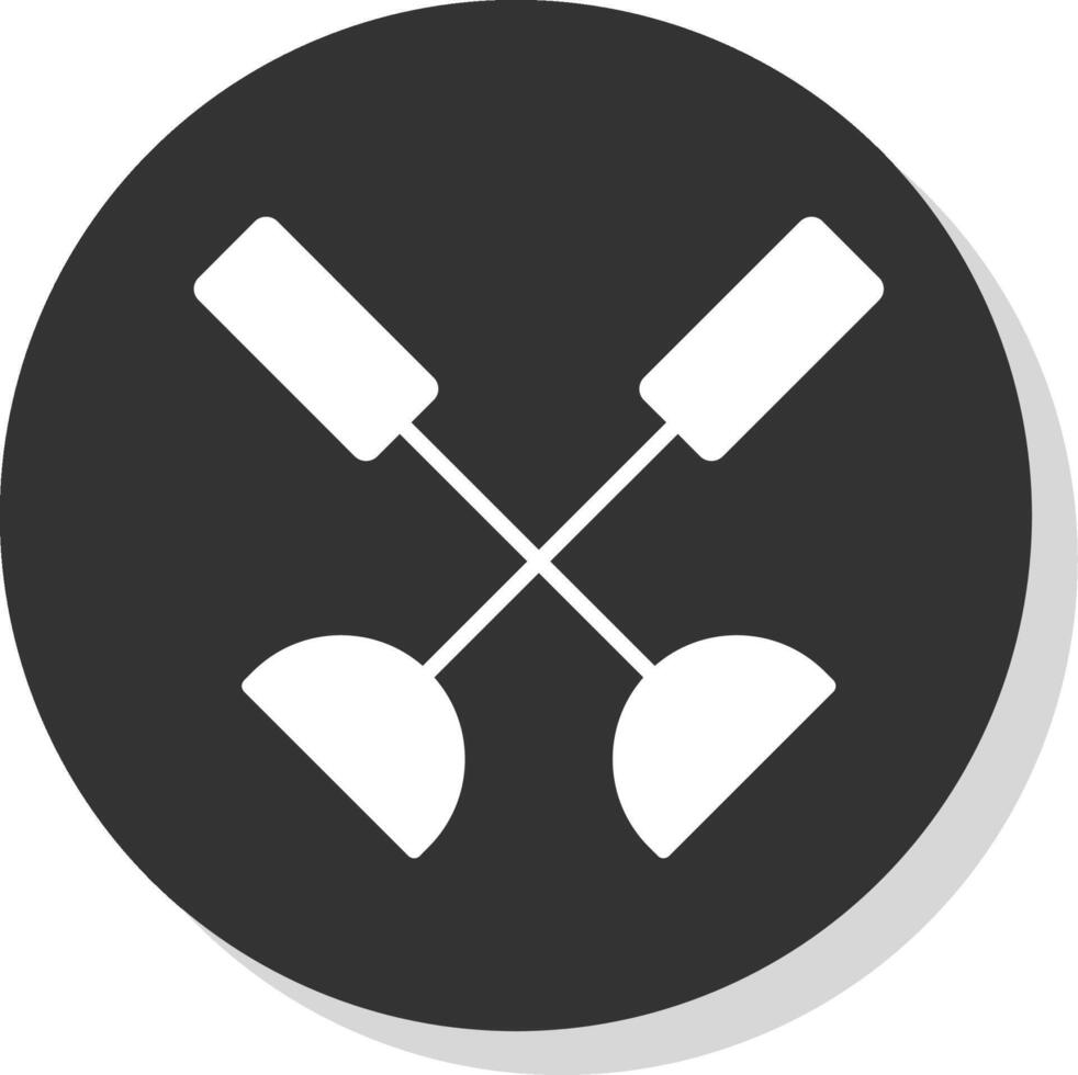 Paddle Glyph Shadow Circle Icon Design vector