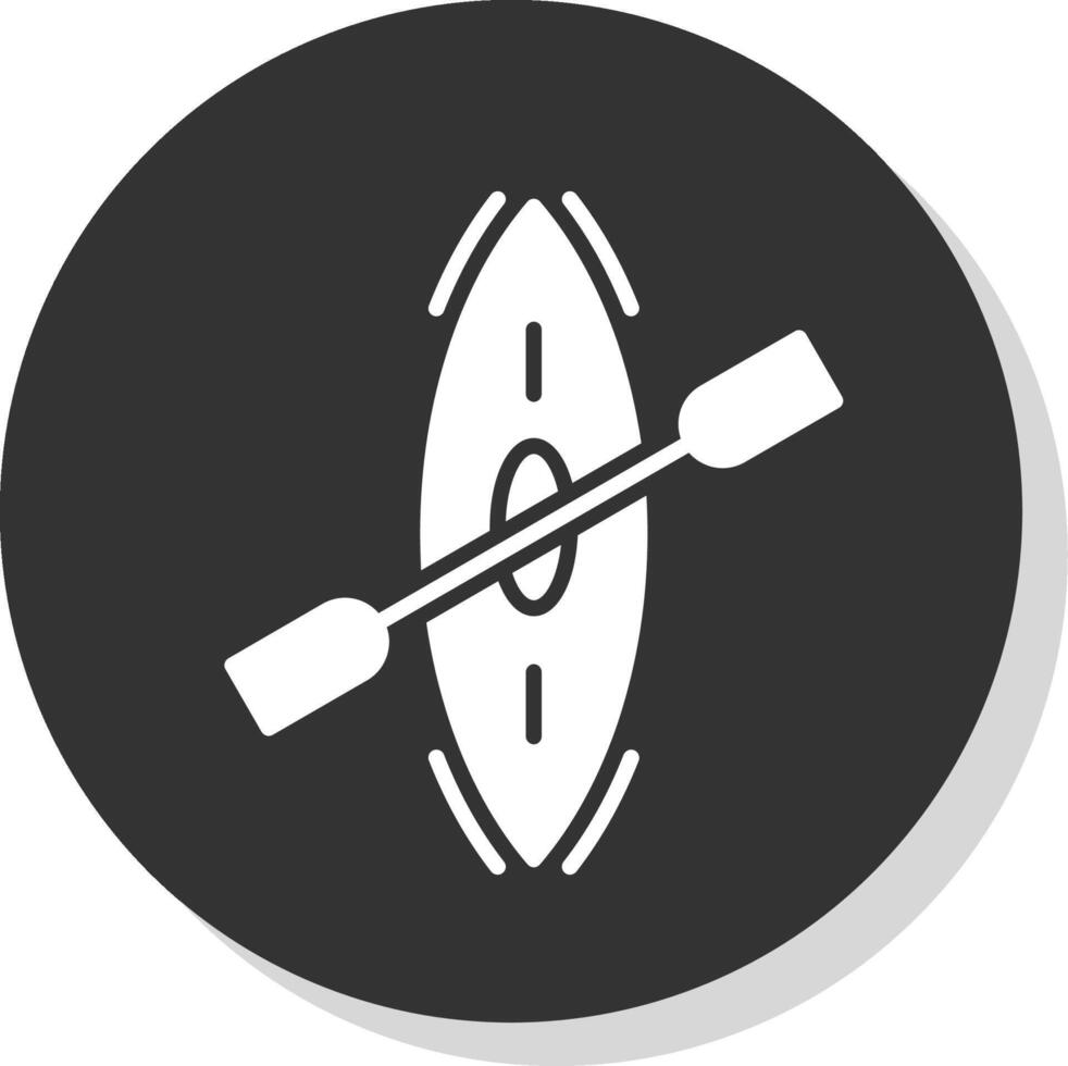 Kayak Glyph Shadow Circle Icon Design vector