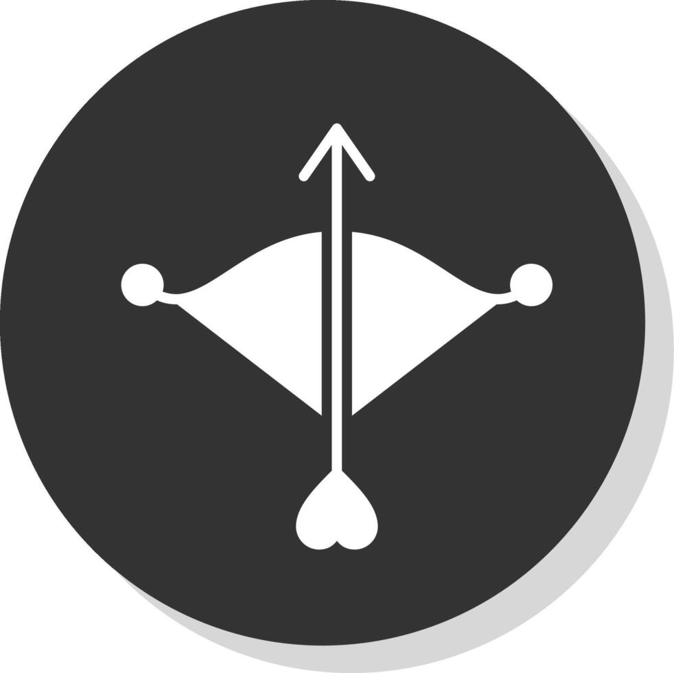 Archery Glyph Shadow Circle Icon Design vector