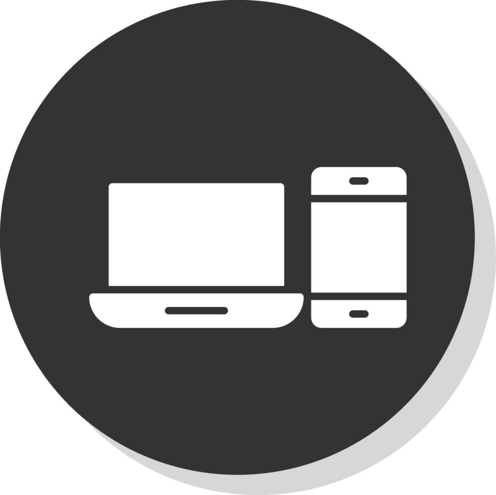 Devices Glyph Shadow Circle Icon Design vector