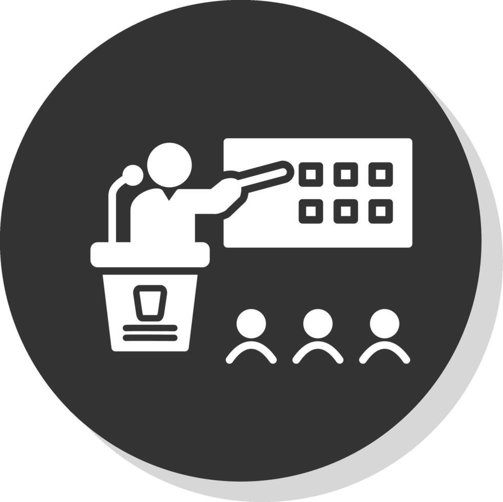 Agenda Glyph Shadow Circle Icon Design vector