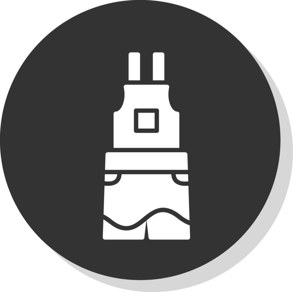 Dungarees Glyph Shadow Circle Icon Design vector
