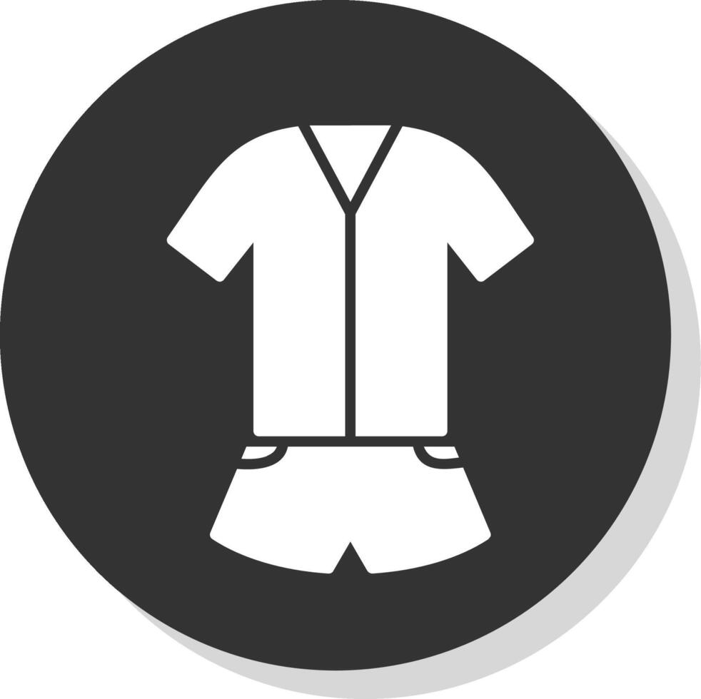 Jumpsuit Glyph Shadow Circle Icon Design vector