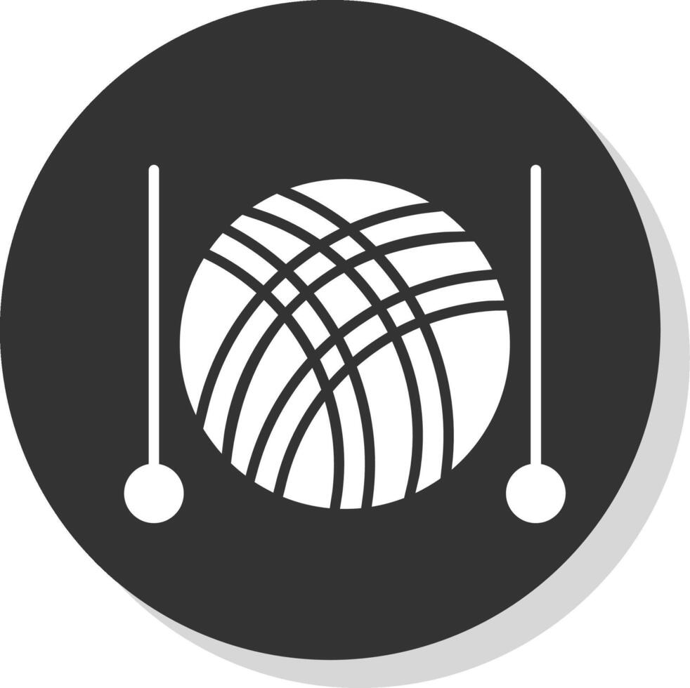 Knitting Glyph Shadow Circle Icon Design vector