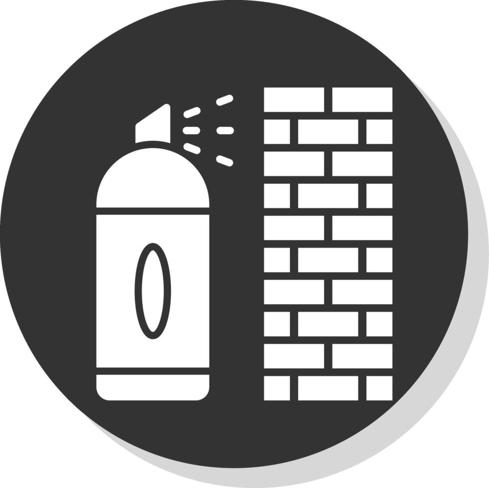 Graffiti Glyph Shadow Circle Icon Design vector