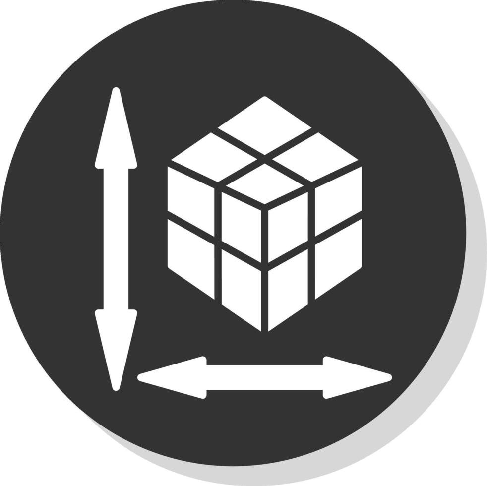 Rubik Glyph Shadow Circle Icon Design vector