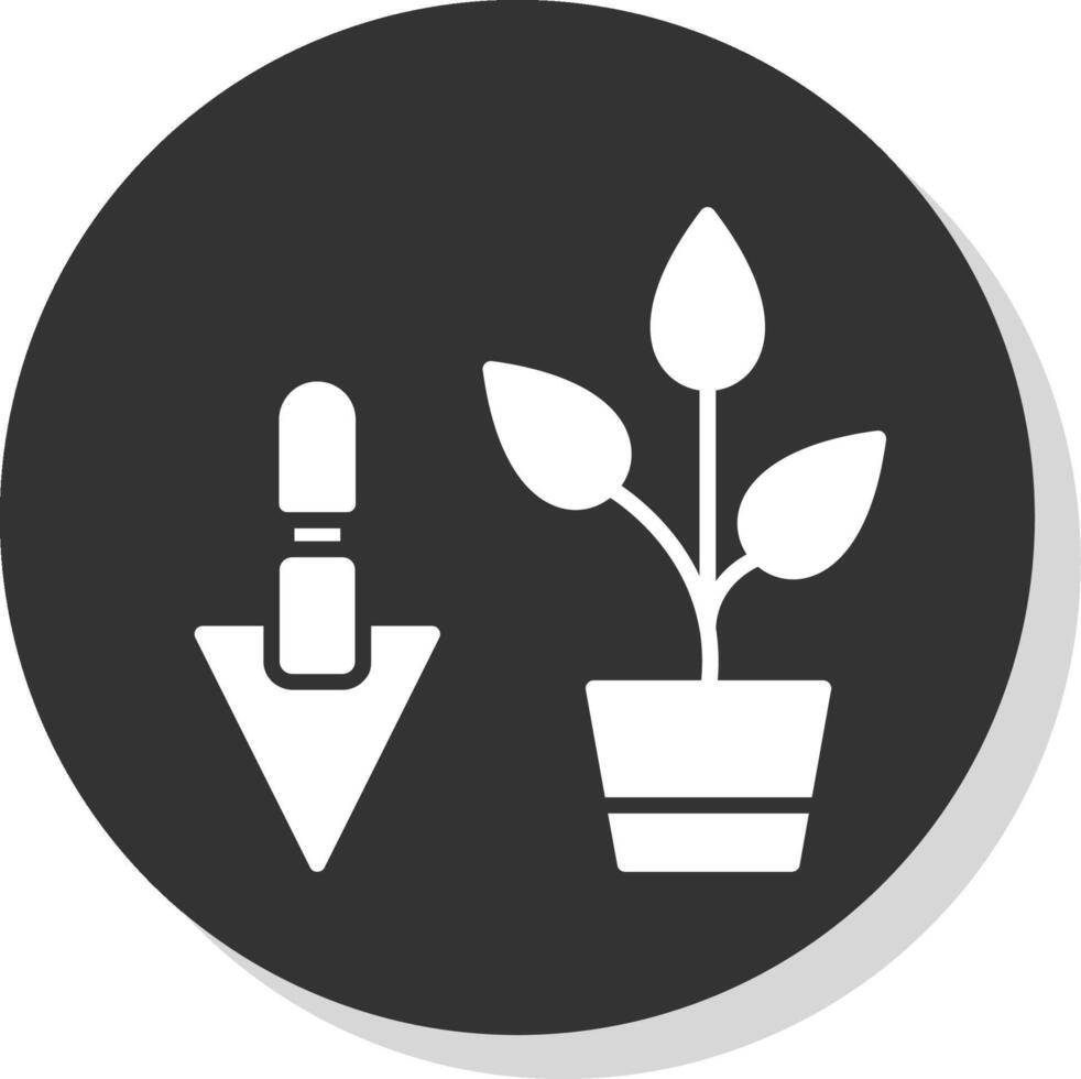 Gardening Glyph Shadow Circle Icon Design vector