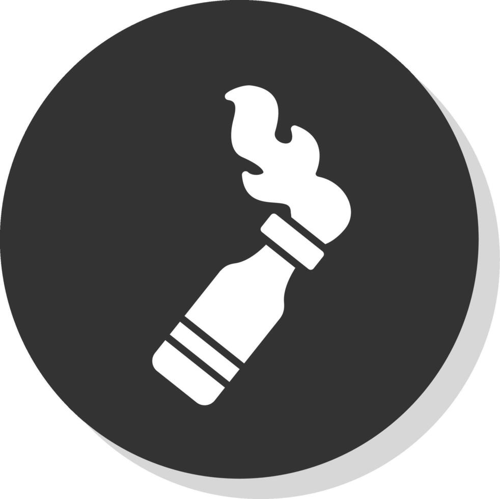 Bottle Glyph Shadow Circle Icon Design vector