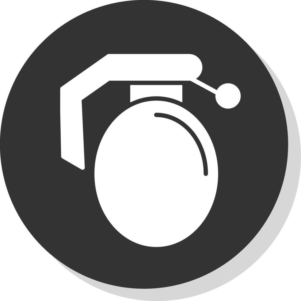 Grenade Glyph Shadow Circle Icon Design vector