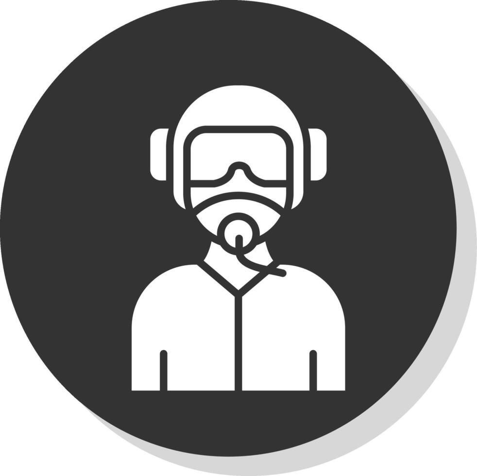 Pilot Glyph Shadow Circle Icon Design vector