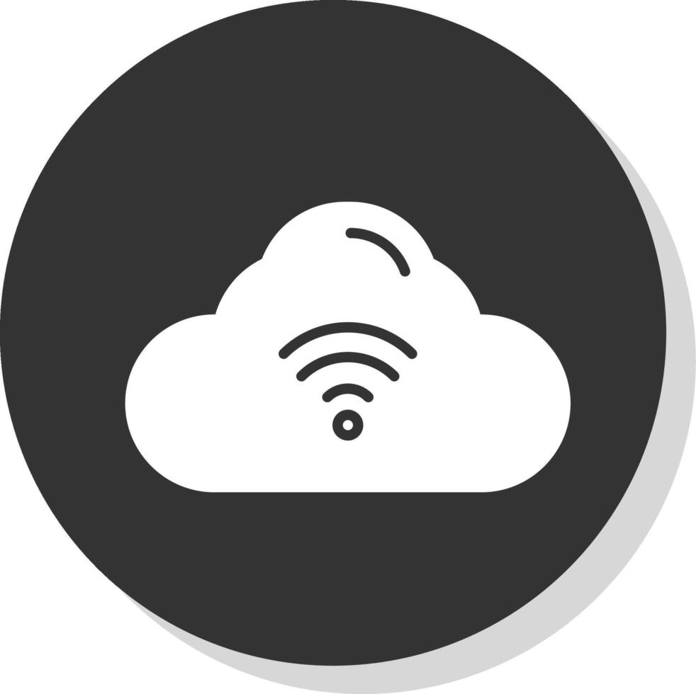 Cloud Glyph Shadow Circle Icon Design vector