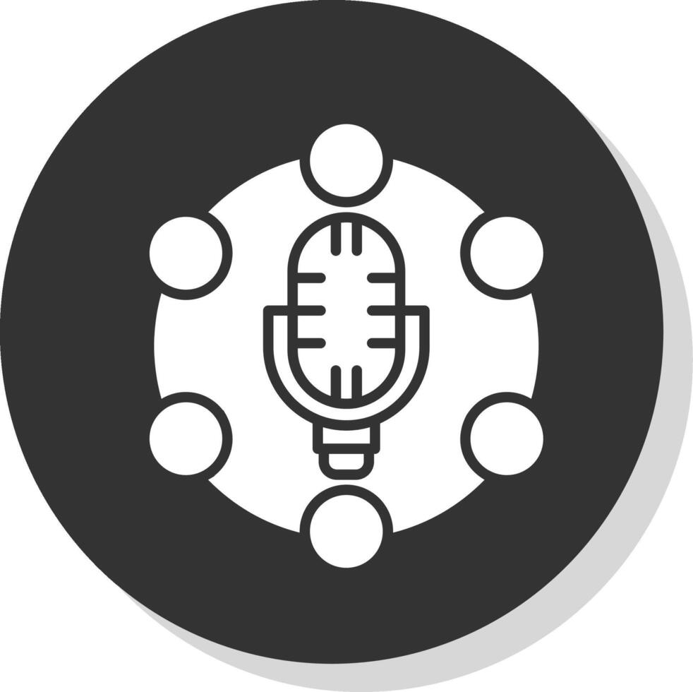 Microphone Glyph Shadow Circle Icon Design vector