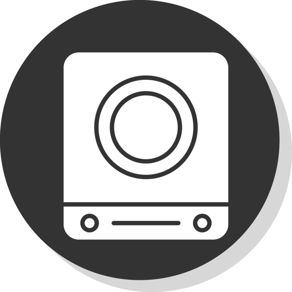 Induction Stove Glyph Shadow Circle Icon Design vector