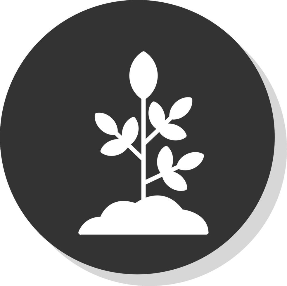 planta glifo sombra circulo icono diseño vector