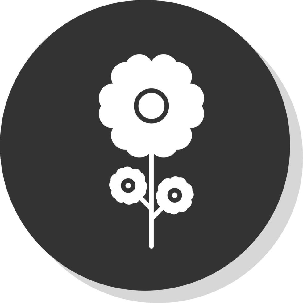 Flower Glyph Shadow Circle Icon Design vector