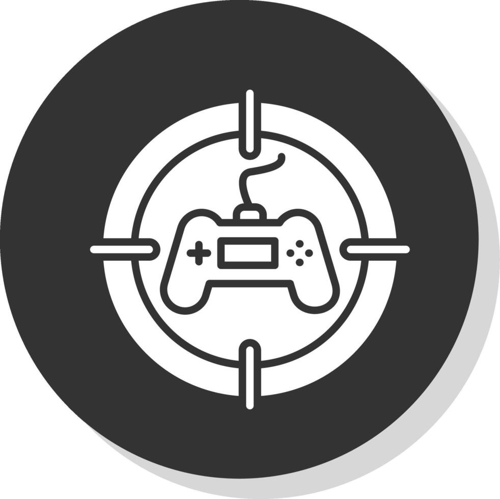 Shooting Game Glyph Shadow Circle Icon Design vector