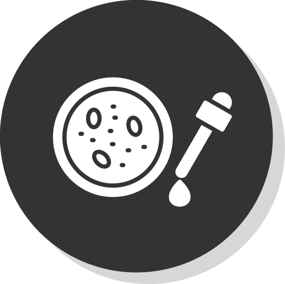 Petri Dish Glyph Shadow Circle Icon Design vector