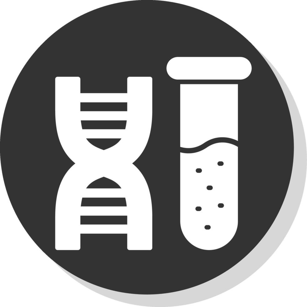 Dna Glyph Shadow Circle Icon Design vector