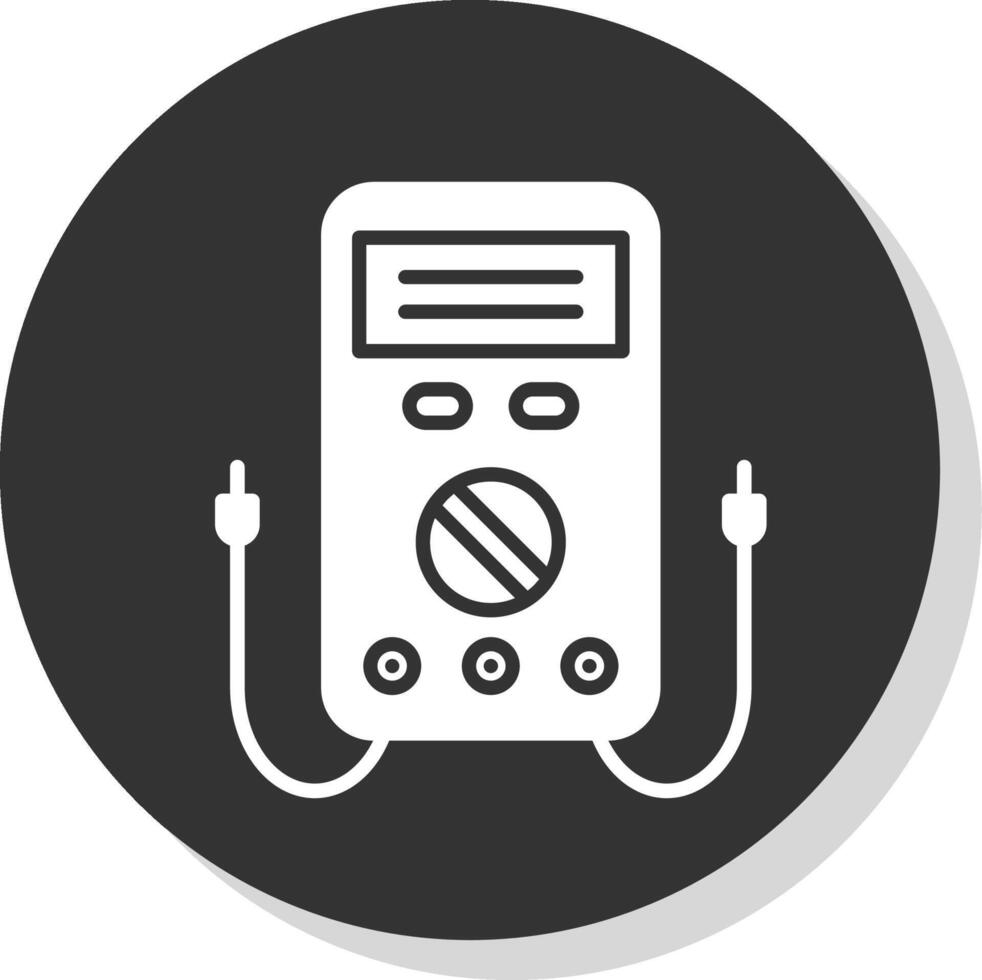 Multimeter Glyph Shadow Circle Icon Design vector